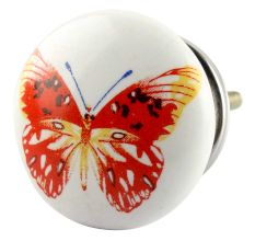 Multicolor Butterfly Ceramic Flat Wardrobe Knob Online